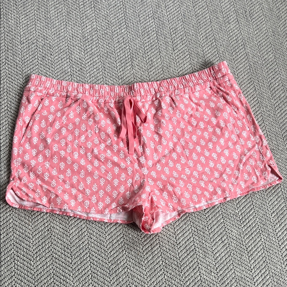 LOFT Pink Floral Elastic Waist Pajama Shorts NWT